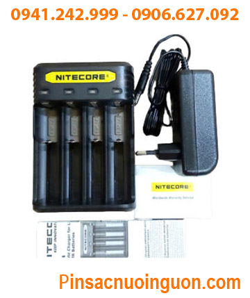 Nitecore Q4; Máy sạc pin Lithium 3.7v Nitecore Q4 _Sạc được 1,2,3,4 Pin 18650, 14500, 18350, 16340, CR123A,..