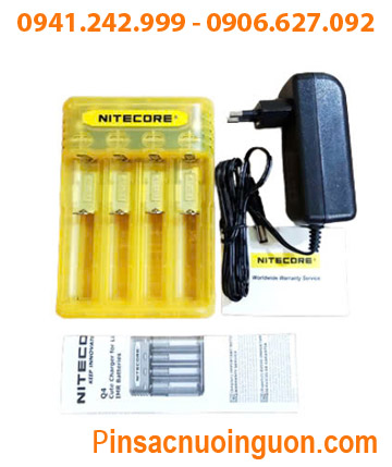 Nitecore Q4; Máy sạc pin Lithium 3.7v Nitecore Q4 _Sạc được 1,2,3,4 Pin 18650, 14500, 18350, 16340, CR123A,..3