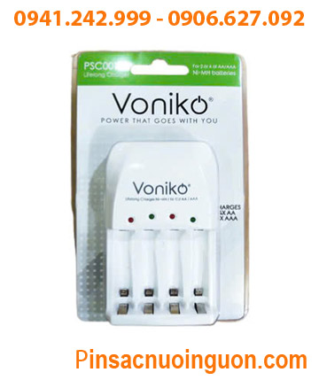 Voniko PSC001 _Máy sạc Pin AA, AAA Voniko PSC001 (sạc được 2-4 pin AA,AAA) |Bảo hành 6 tháng