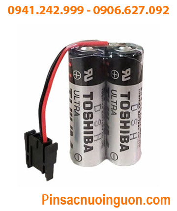 Toshiba 2ER17500 (2viên ghép đôi); Pin nuôi nguồn Toshiba 2ER17500 3.6v 5400mAh (Zắc đen Mitsu) _Xuất xứ Nhật