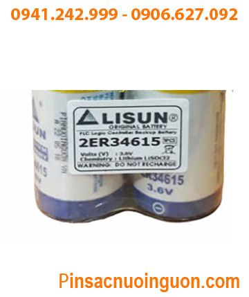 Lisun 2ER34615, Pin nuôi nguồn Lisun 2ER34615 lithium 3.6v 38000mAh (2 viên ghép đôi có zắc cắm)