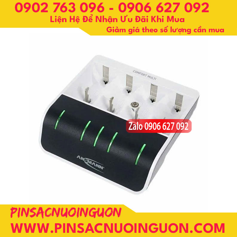 Bộ sạc ANSMANN Comfort Multi 1001-0093, sạc đa năng pin AA, AAA, C, D và 9v - Mỗi lần sạc 1,2,3,4,5 Pin1 thumb