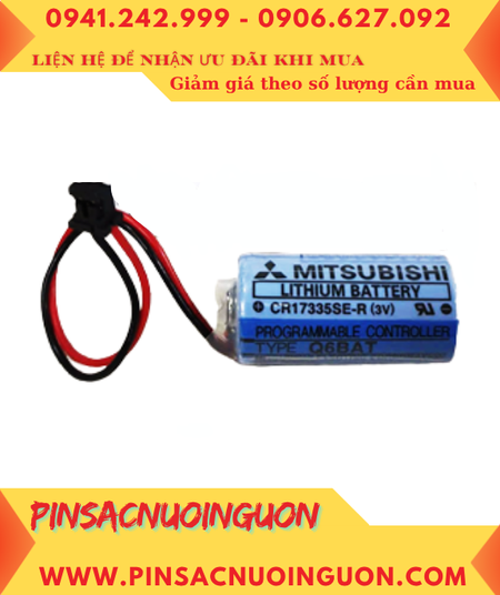 Mitsubishi CR17335SE-R; Pin nuôi nguồn Mitsubishi CR17335SE-R lithium 3.6v 2/3A 1800mAh, Xuất xứ Nhật