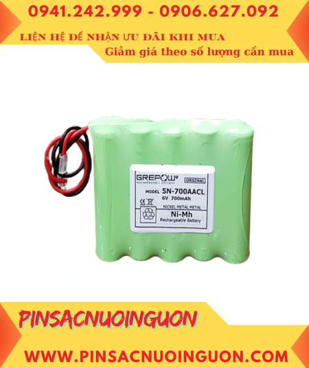 Yamaha 5N-700AACL; Pin sạc NiMh nuôi nguồn Yamaha 5N-700AACL /Grepow 6v-700mAh (Xuất xứ Liên doanh)