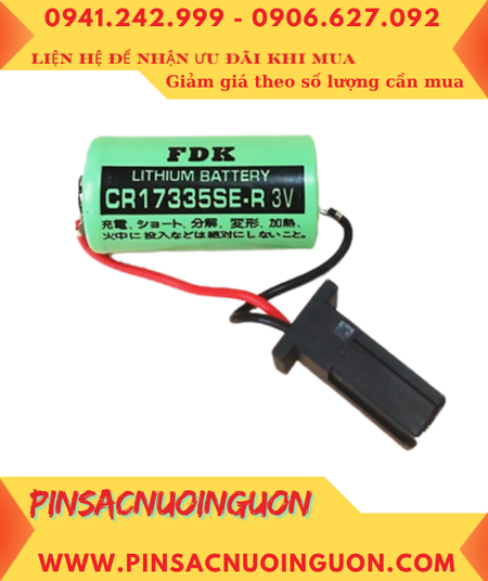 FDK CR17335SE-R (Zắc Fanuc); Pin nuôi nguồn FDK CR17335SE-R lithium 3v 2/3A 1800mAh, Xuất xứ NHẬT