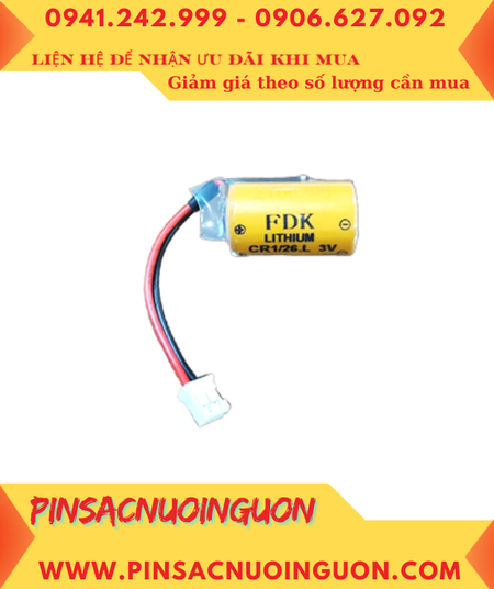 FDK CR1/2 6.L, Pin nuôi nguồn PLC FDK CR1/2 6.L lithium 3V 1000mAh chính hãng/ Xuất xứ NHẬT