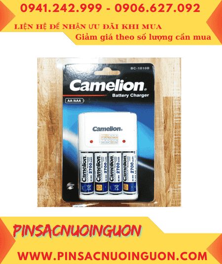 Camelion BC-1010B (4NH-AA2700LBP2) Bộ sạc pin AA kèm 4 pin sạc Camelion AA2700mAh 1.2v LOCKBOX
