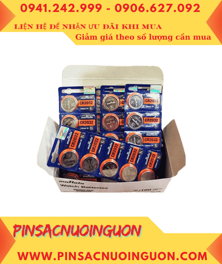 COMBO MUA 1 HỘP 20vỉ Pin 3v lithium MuRata CR2032 chính hãng _Giá chỉ 779.000/Hộp 100viên