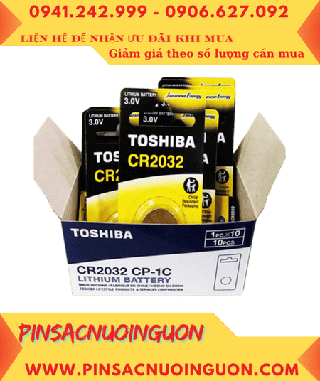 COMBO 01hộp=10vỉ (Vỉ 01viên) Pin 3v lithium Toshiba CR2032CP-1 chính hãng _Giá chỉ 190.000/HỘP
