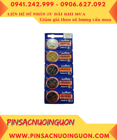 COMBO MUA 01vỉ = 5viên Pin 3v lithium MuRata CR2032 chính hãng _Giá chỉ 45.000 đồng /Vỉ 5viên
