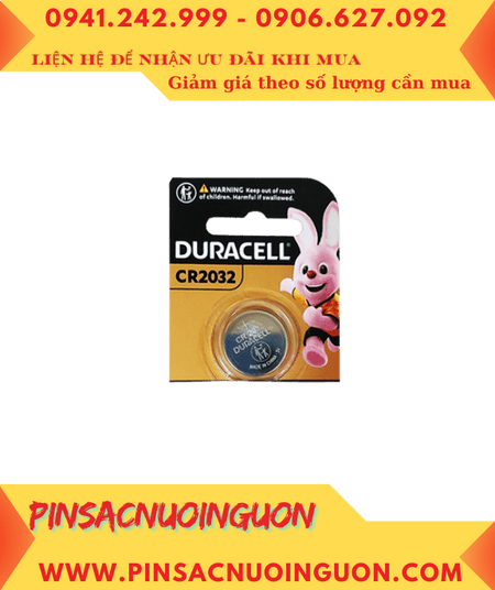 Duracell CR2032 DL2032; Pin 3v Lithium Duracell CR2032, DL2032 chính hãng (MẪU MỚI)