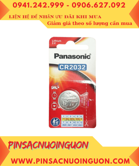 Panasonic CR2032; Pin 3v Lithium Panasonic CR2032/1B chính hãng (Loại vỉ 1viên)