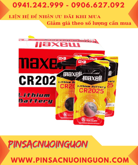 COMBO mua 01HỘP=15vỉ Pin Maxell CR2025 1BS PRO lithium 3v (Loại vỉ 1viên) _Giá chỉ 285.000đ/Hộp