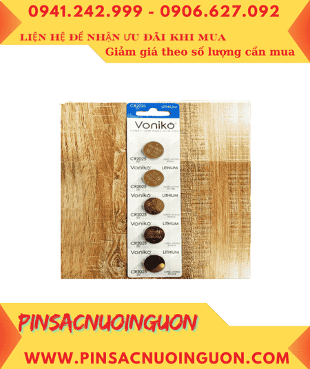 COMBO MUA 01 vỉ 5viên Pin 3v lithium Voniko CR2025 _Giá chỉ 29.000/Vỉ 5viên