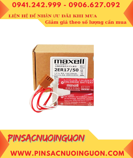 Maxell 2ER17/50 _Pin nuôi nguồn PLC Maxell 2ER17/50 lithium 3.6v 5500mAh (2 viên ghép đôi) _Xuất xứ Nhật