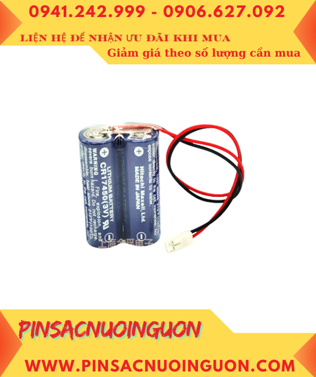 Maxell 2CR17450 (2 viên ghép bộ), Pin nuôi nguồn PLC Maxell 2CR17450 lithium 3v 5200mAh, Xuất xứ Nhật
