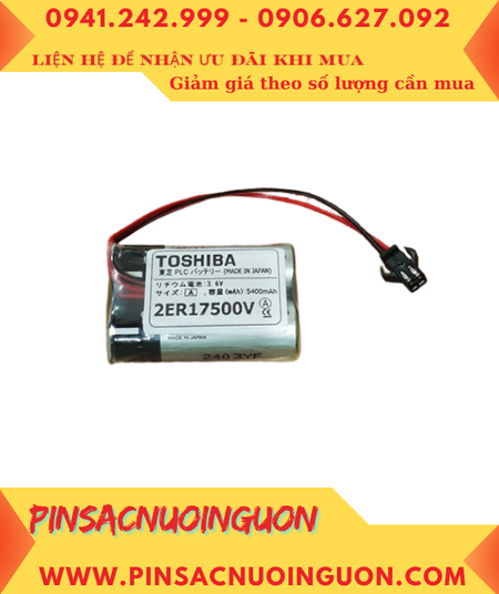 Toshiba 2ER17500V (Zắc SM2.54-2P) Pin nuôi nguồn lithium 3.6v 5400mAh (2 viên ghép đôi) _Xuất xứ Nhật