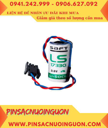 Saft LS17330 _Pin nuôi nguồn PLC Saft LS17330 lithium 3.6v 2/3A 1800mAh _Xuất xứ ANH