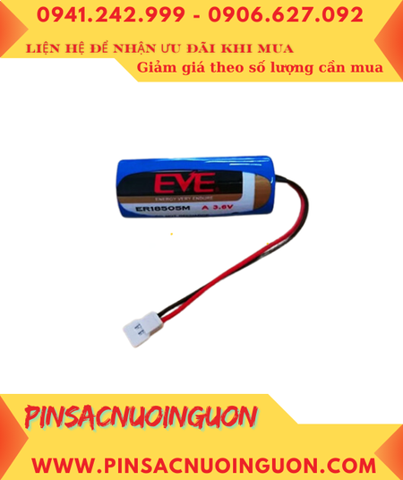 EVE ER18505M (ZẮC CẮM), Pin nuôi nguồn PLC EVE ER18505 lithium 3.6V 3650mAh chính hãng
