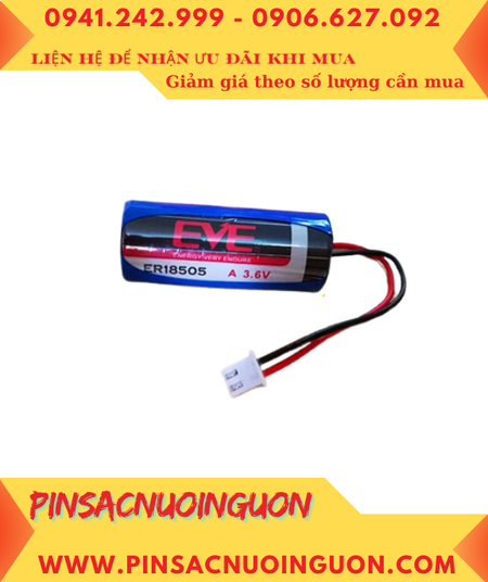 EVE ER18505M (ZẮC CẮM), Pin nuôi nguồn PLC EVE ER18505 lithium 3.6V 3650mAh chính hãng