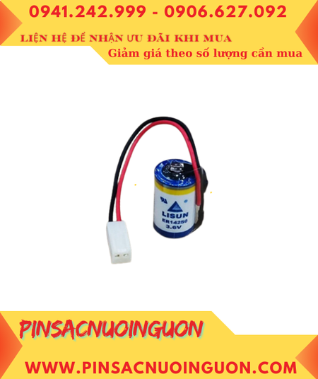Lisun ER14250 (ZẮC CẮM); Pin nuôi nguồn Lisun ER14250 lithium 3.6v 1/2AA 1200mAh chính hãng
