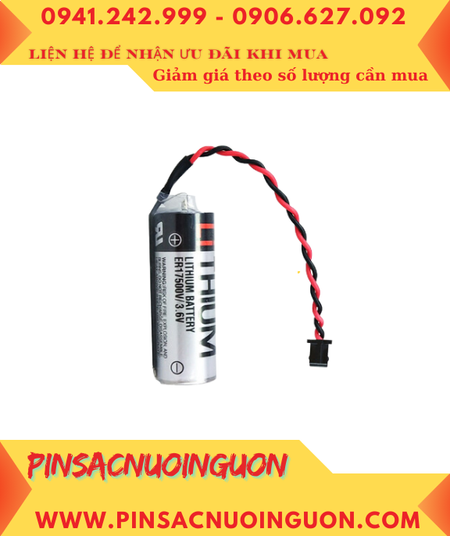 Toshiba ER17500V (Zắc đen nhỏ); Pin nuôi nguồn PLC Toshiba ER17500V lithium 3.6v 2700mAh /Xuất xứ NHẬT