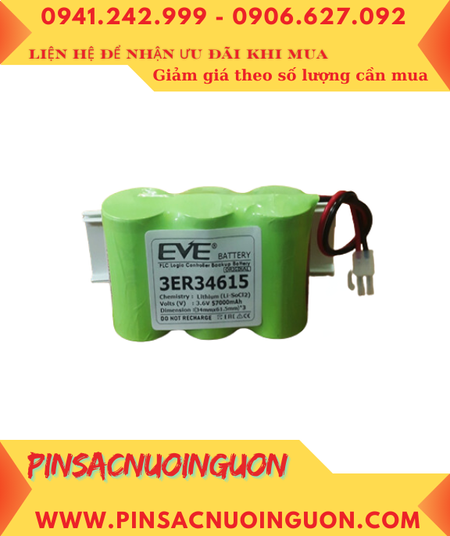 EVE 3ER34615 (3 viên ghép bộ), Pin nuôi nguồn EVE 3ER34615 lithium 3.6v 57000mAh chính hãng