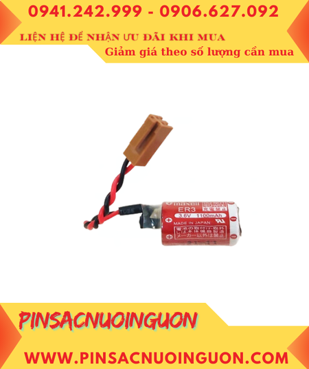 Pin Maxell ER3 _Pin ER3; Pin nuôi nguồn PLC Maxell ER3 lithium 3.6v 1/2AA 1100mAh _Xuất xứ Nhật