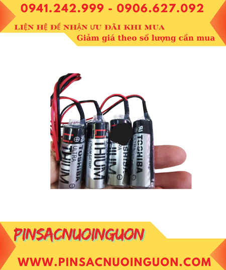 Toshiba ER6VC4 (Bộ 4 pin); Pin nuôi nguồn ER6VC4 for Yaskawa PLC lithium 3.6v 8000mAh, Xuất xứ NHẬT