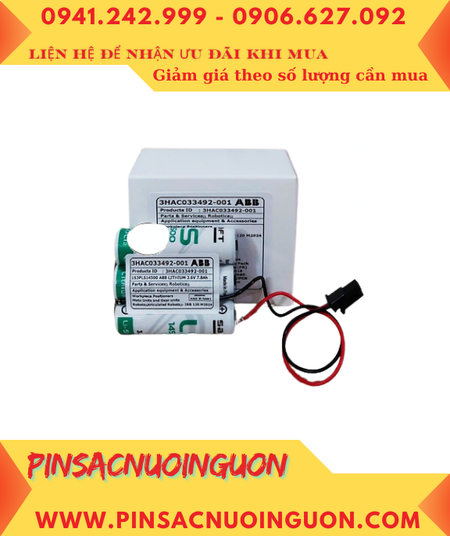 ABB 3HAC033492-001; Pin nuôi nguồn ABB 3HAC033492-001 Lithium 3.6v 7800mAh chính hãng /Xuất xứ PHÁP