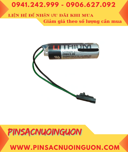 Toshiba ER6V chuẩn EU (Zắc PLC), Pin nuôi nguồn PLC Toshiba ER6V lithium 3.6v AA 2000mAh, X.xứ NHẬT
