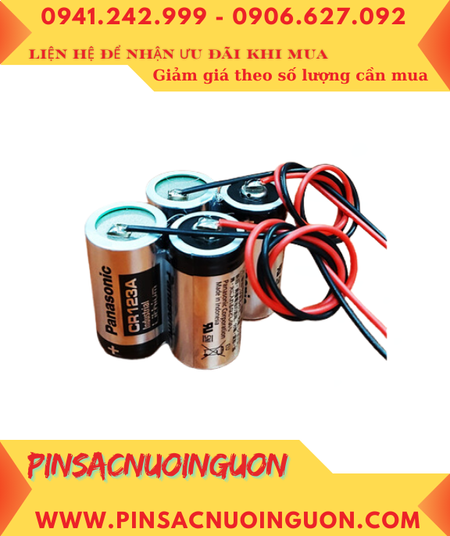 Panasonic CR123A, Pin nuôi nguồn PLC Panasonic CR123A Lithium 6.0v (2viên Kết đôi như hình)