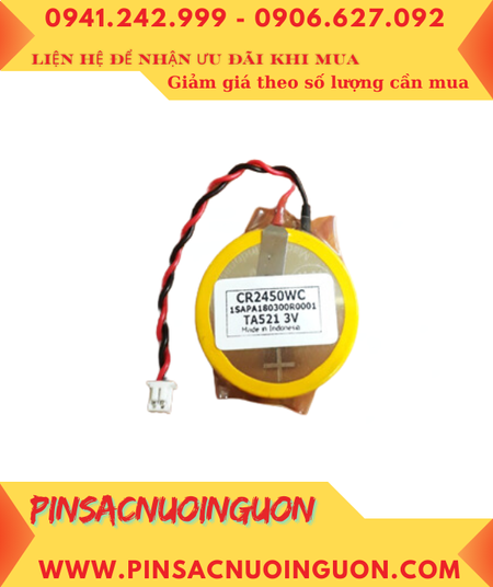 Pin CMOS CR2450WC (Dây cắm) _Pin nuôi nguồn CMOS lithium 3v Panasonic CR2450WC /Xuất xứ Indonesia