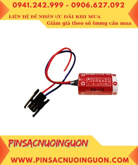 Maxell ER3 (Zắc PLC 2holes đen) ; Pin nuôi nguồn PLC Maxell ER3 lithium 3.6v 1/2AA 1100mAh _Xuất xứ Nhật