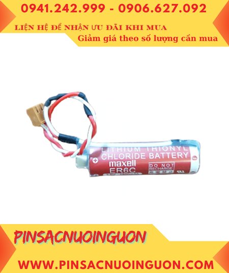 Maxell ER6C (Đầu sứ, Zắc nâu nhỏ PLC); Pin nuôi nguồn PLC Maxell ER6C lithium 3.6v AA 1800mAh _Xuất xứ Nhật
