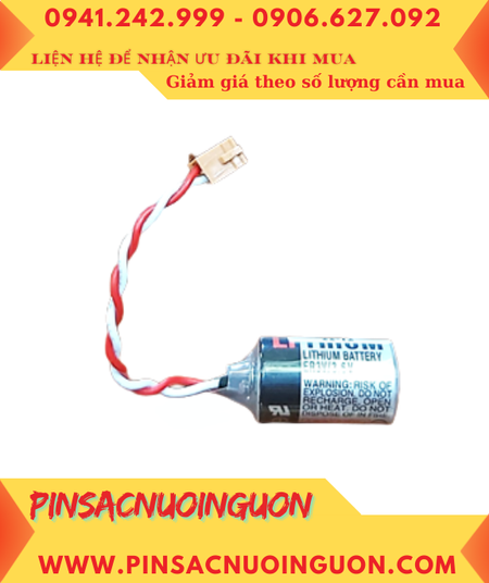 Toshiba ER3V (Zắc nâu nhỏ); Pin nuôi nguồn Toshiba ER3V lithium 3.6v 1/2AA 1000mAh /Xuất xứ NHẬT