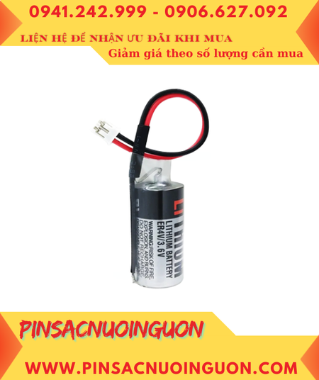 Toshiba ER4V (Zắc cắm trắng); Pin nuôi nguồn PLC Toshiba ER4V ER14335 lithium 3.6v 2/3AA 1200mAh _Xuất xứ Nhật