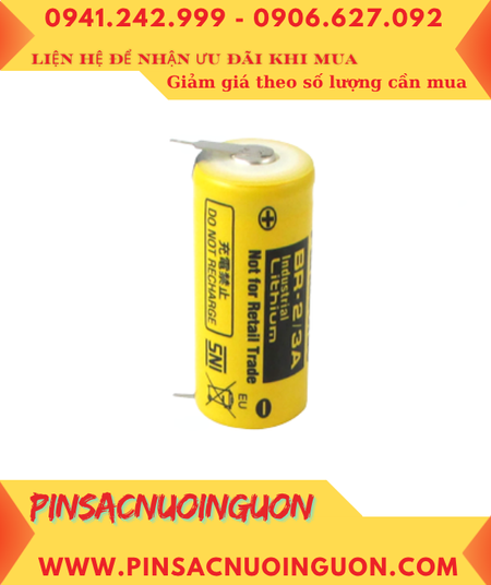 Panasonic BR-2/3A (chân thép); Pin nuôi nguồn Panasonic BR-2/3A lithium 3v 2/3A 1200mAh, Xuất xứ Nhật