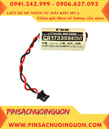 FDK CR17335SE (Zắc DF1.35-2P); Pin nuôi nguồn PLC FDK CR17335SE 1800mAh, Xuất xứ NHẬT