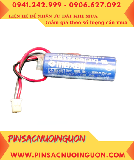Maxell CR17450 (Zắc nâu PLC); Pin nuôi nguồn PLC Maxell CR17450 lithium 3v 2600mAh chính hãng, Xuất xứ NHẬT