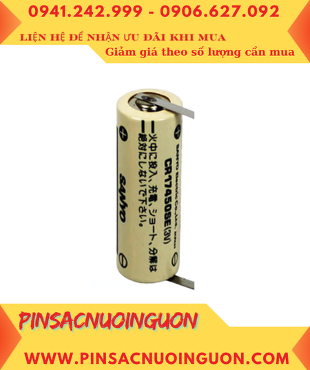 Sanyo CR17450SE; Pin nuôi nguồn PLC Sanyo CR17450SE 2500mAh lithium 3v, Xuất xứ NHẬT