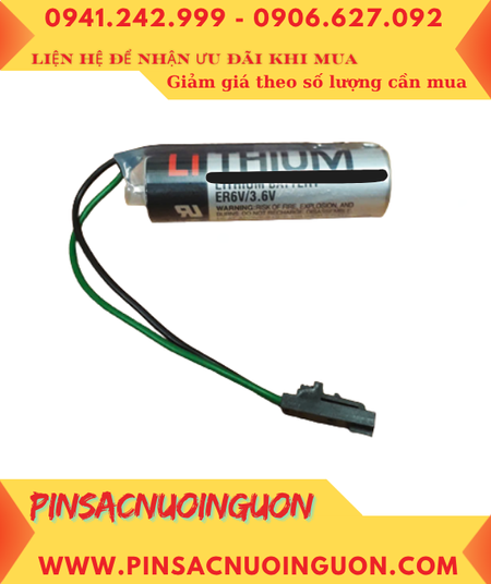 Toshiba ER6V chuẩn EU (Zắc PLC), Pin nuôi nguồn PLC Toshiba ER6V lithium 3.6v AA 2000mAh, Xuất xứ NHẬT
