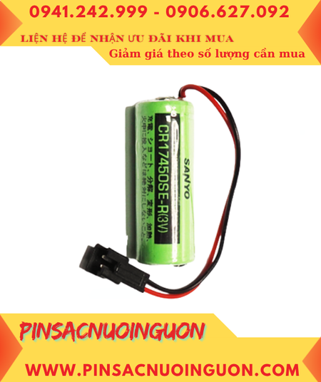 Sanyo CR17450SE-R (Zắc đen); Pin nuôi nguồn PLC Sanyo CR17450SE-R 2200mAh, Xuất xứ NHẬT