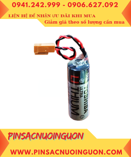 Toshiba ER17500V; Pin nuôi nguồn PLC Toshiba ER17500V lithium 3.6v A 2700mAh (ZẮC nâu)_Xuất xứ Nhật