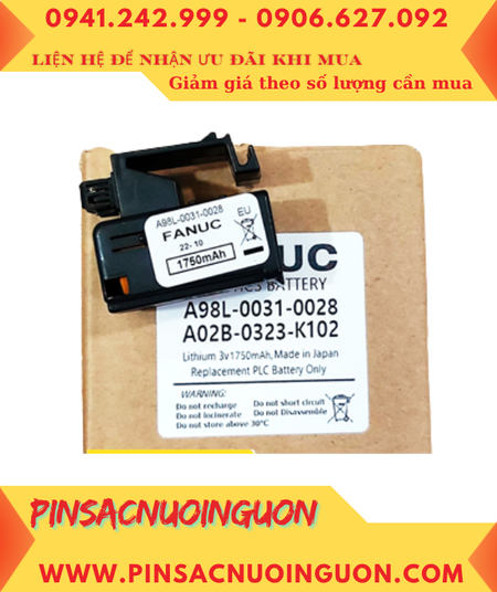 FANUC A98L-0031-0028; Pin nuôi nguồn FANUC A98L-0031-0028 Lithium 3v _Đóng hộp /Xuất xứ NHẬT