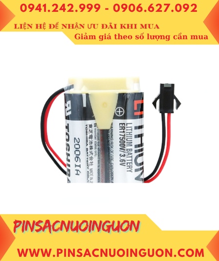 Toshiba 2ER17500V (Zắc đen 2holes, Mũ chụp); Pin nuôi nguồn Toshiba 2ER17500 3.6v 5400mAh _Xuất xứ Nhật