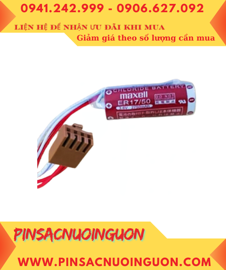 Maxell ER17/50, Pin nuôi nguồn PLC Maxell ER17/50 lithium 3.6v 2750mAh chính hãng, Xuất xứ NHẬT