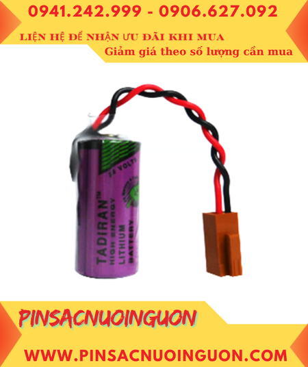 Tadiran TL-4955 (Zắc NÂU); Pin nuôi nguồn Tadiran TL-4955 lithium 3.6v 2/3AA 1450mAh _Xuất xứ Israel