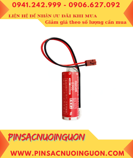 Maxell ER6 (zắc nâu nhỏ PLC); Pin nuôi nguồn PLC Maxell ER6 3.6v AA 2000mAh Lithium Thionyl Chloride
