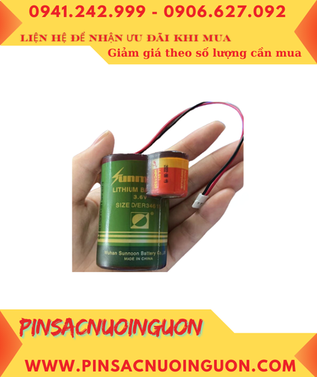 Sunmoon ER34615-1HPC1520, Pin nuôi nguồn PLC Sunmoon ER34615 đã kết nối 01 viên pin Sunmoon HPC1520